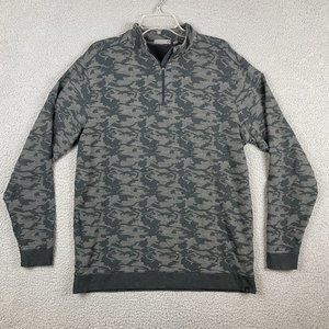 Tasc Mens Large  Bamboo Performance 1/4 Quarter Zip Pullover Gray Camo